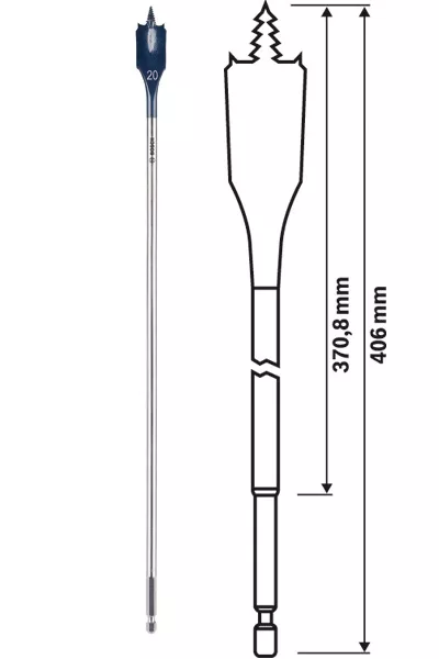 Mèche plate SelfCut Speed BOSCH 400mm Mèche plate SelfCut Speed BOSCH 400mm